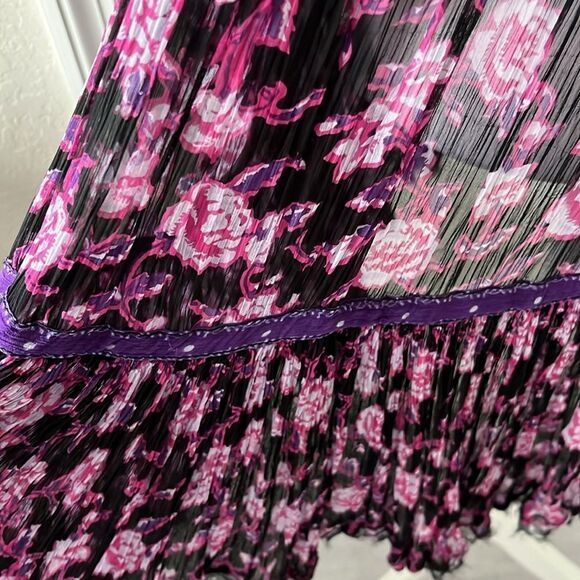 Free People Mini Dress Rosebuds Button Front Flowy Silhouette Oversized SZ XS-M - Picture 10 of 15